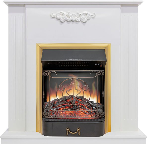Каминокомплект Capri - Белое дерево делюкс с очагом Majestic FX Brass в Самаре
