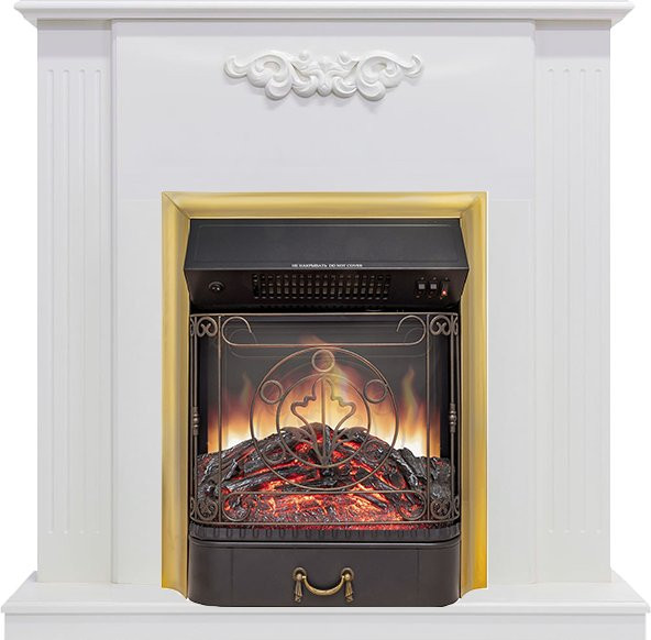 Каминокомплект Capri - Белое дерево делюкс с очагом Majestic FX M Brass в Самаре