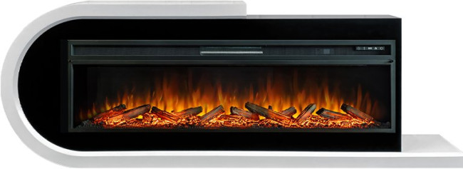 Каминокомплект Basel 60 L - Белый с черным с очагом Vision 60 LOG LED в Самаре