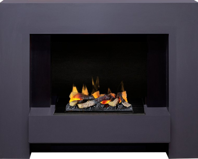 Каминокомплект Tokyo - Graphite Grey с очагом Cassette 400 LNH-INT (с дровами) в Самаре