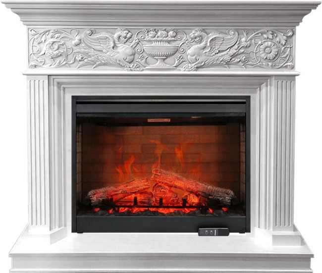 Каминокомплект Palace - Белый с серебром с очагом Symphony 30'' DF3020-EU в Самаре