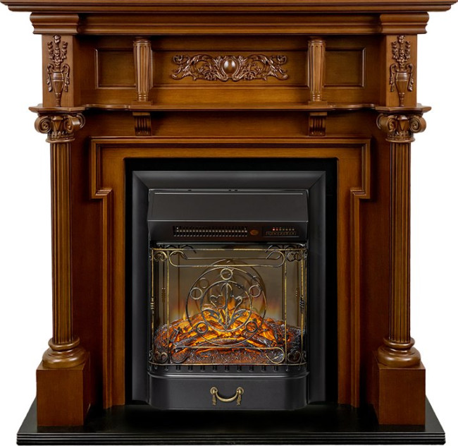 Каминокомплект Oxford - Орех с очагом Majestic FX M Black RC в Самаре