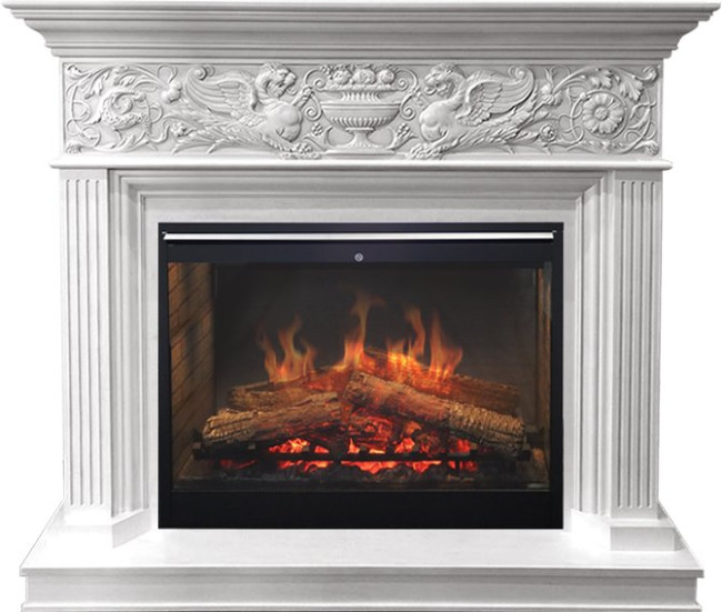 Каминокомплект Palace - Белый с серебром с очагом Symphony 30'' DF3020-INT в Самаре