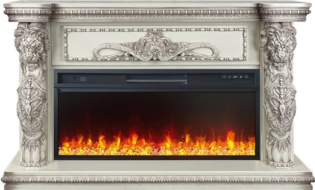 Каминокомплект Windsor 42 - Слоновая кость с темной патиной с очагом Vision 42 LED в Самаре