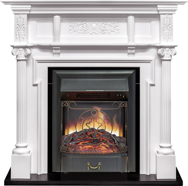 Каминокомплект Oxford - Белый с очагом Majestic FX Black в Самаре