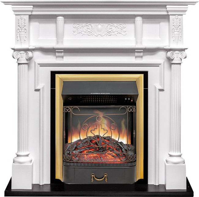 Каминокомплект Oxford - Белый с очагом Majestic FX Brass в Самаре