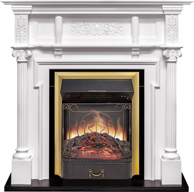 Каминокомплект Oxford - Белый с очагом Majestic FX M Brass в Самаре