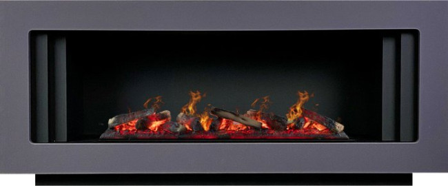 Каминокомплект Line SFT - Серый графит с черным с очагом Design L1000RF 3D PS/LOG в Самаре