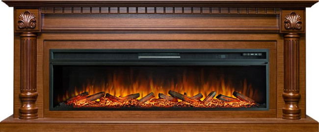 Каминокомплект Edinburg 60 - Орех с очагом Vision 60 LOG LED в Самаре