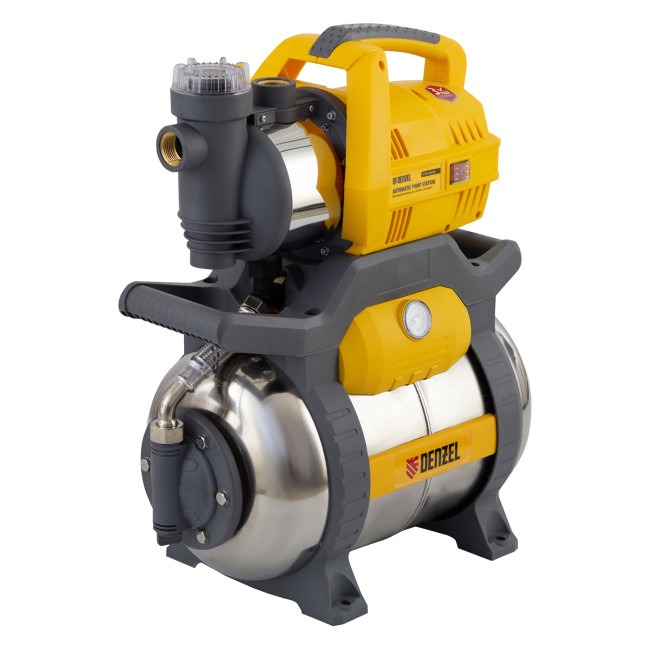 Насосная станция PSХ950X, Х-Pro, 950 Вт, 3300 л/ч, ресивер 24 л, подъем 38 м, нержавейка Denzel в Самаре