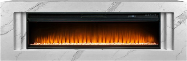 Каминокомплект Line 60 SFT White Marble (Разборный) - Белый мрамор с очагом Vision 60 LED в Самаре
