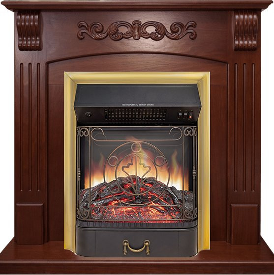Каминокомплект Sorrento угловой - Орех с очагом Majestic FX M Brass в Самаре