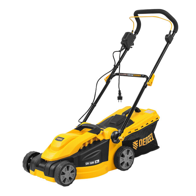 Газонокосилка электрическая GM-1600, 1600 Вт, ширина 36 см, 3 уровя, травосборник 35 л. Denzel в Самаре