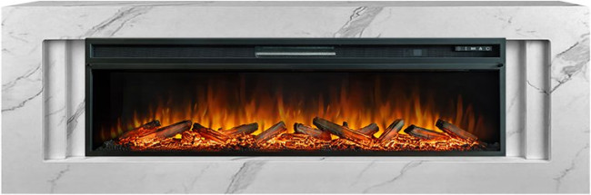 Каминокомплект Line 60 SFT White Marble - Белый мрамор с очагом Vision 60 LOG LED в Самаре