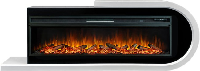 Каминокомплект Basel 60 R - Белый с черным с очагом Vision 60 LOG LED в Самаре