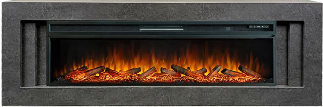 Каминокомплект Line 60 Dark Grey - Темный серый с очагом Vision 60 LOG LED в Самаре
