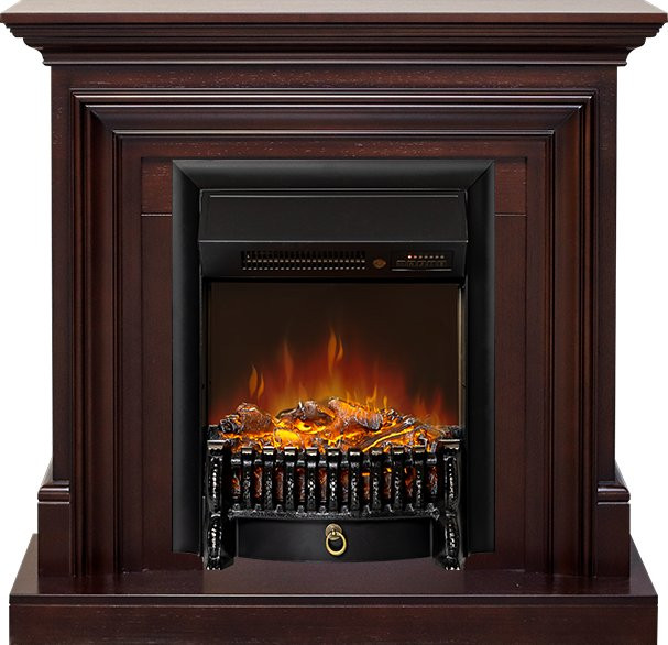 Каминокомплект Bradford - Темный дуб с очагом Fobos FX M Black RC в Самаре