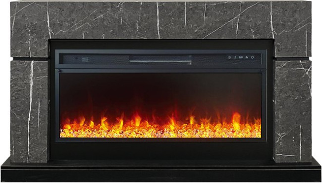 Каминокомплект Lindos 42 SFT - Серый мрамор (Ширина 1470мм) с очагом Vision 42 LED в Самаре