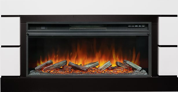 Каминокомплект Modern 42 SFT - Белый с черным с очагом Vision 42 LOG LED в Самаре