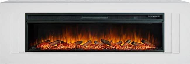 Каминокомплект Line 60 SFT - Белый с очагом Vision 60 LOG LED в Самаре