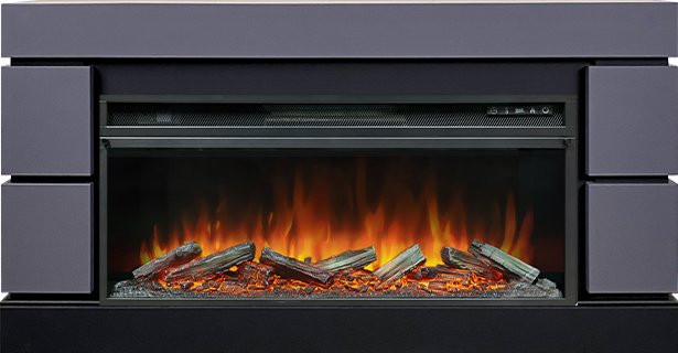 Каминокомплект Modern 42 SFT (Разборный) - Серый графит с очагом Vision 42 LOG LED в Самаре